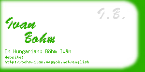 ivan bohm business card